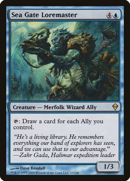 Sea Gate Loremaster - Zendikar Magic: The Gathering trading card