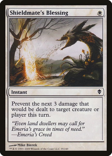 Shieldmate's Blessing - Zendikar Magic: The Gathering trading card