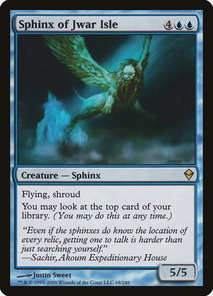 Sphinx of Jwar Isle trading card from Zendikar Sphinx of Jwar Isle - Zendikar Magic: The Gathering trading card