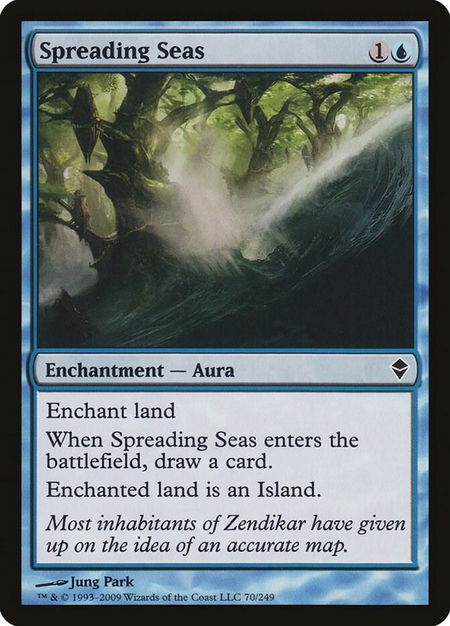 Spreading Seas trading card from Zendikar Spreading Seas - Zendikar Magic: The Gathering trading card