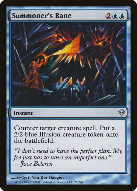 Summoner's Bane trading card from Zendikar Summoner's Bane - Zendikar Magic: The Gathering trading card