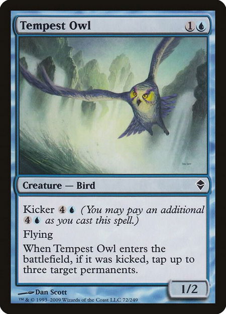 Tempest Owl trading card from Zendikar Tempest Owl - Zendikar Magic: The Gathering trading card