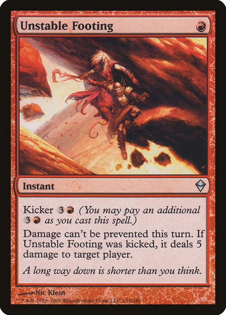 Unstable Footing - Zendikar Magic: The Gathering trading card