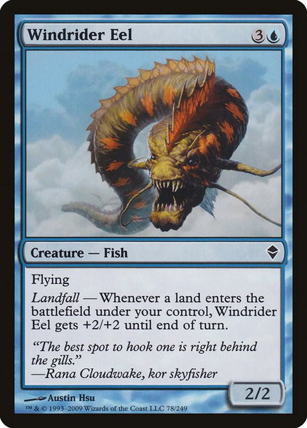 Windrider Eel - Zendikar Magic: The Gathering trading card