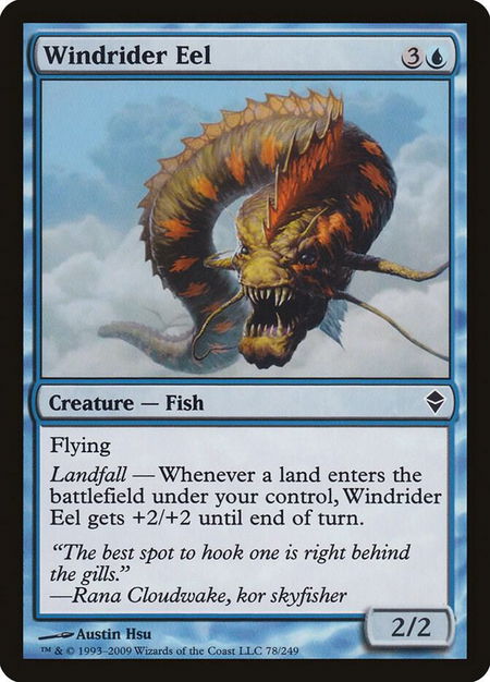 Windrider Eel trading card from Zendikar Windrider Eel - Zendikar Magic: The Gathering trading card