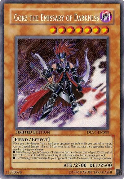 Gorz the Emissary of Darkness trading card from Dark Legends Gorz the Emissary of Darkness - Dark Legends YuGiOh trading card