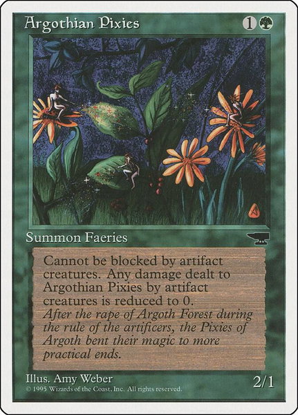 Argothian Pixies trading card from Chronicles Argothian Pixies - Chronicles Magic: The Gathering trading card