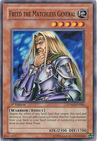 Freed the Matchless General - Structure Deck: Warriors' Strike (SDWS) #SDWS-EN006 - Common / Short Print YuGiOh Trading Card