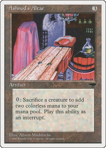 Ashnod's Altar trading card from Chronicles Ashnod's Altar - Chronicles Magic: The Gathering trading card