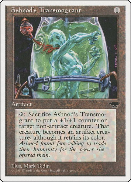 Ashnod's Transmogrant trading card from Chronicles Ashnod's Transmogrant - Chronicles Magic: The Gathering trading card