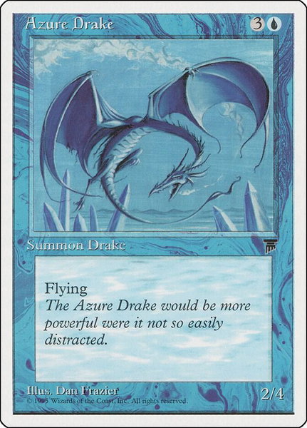 Azure Drake trading card from Chronicles Azure Drake - Chronicles Magic: The Gathering trading card
