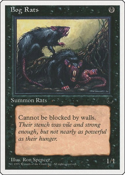 Bog Rats trading card from Chronicles Bog Rats - Chronicles Magic: The Gathering trading card