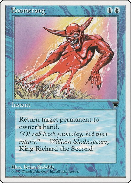 Boomerang trading card from Chronicles Boomerang - Chronicles Magic: The Gathering trading card
