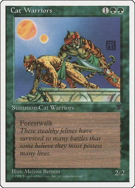 Cat Warriors trading card from Chronicles Cat Warriors - Chronicles Magic: The Gathering trading card
