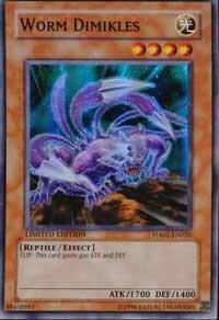 Worm Dimikles trading card from Hidden Arsenal Worm Dimikles - Hidden Arsenal YuGiOh trading card