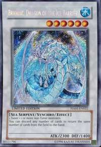 Brionac, Dragon of the Ice Barrier trading card from Hidden Arsenal Brionac, Dragon of the Ice Barrier - Hidden Arsenal YuGiOh trading card
