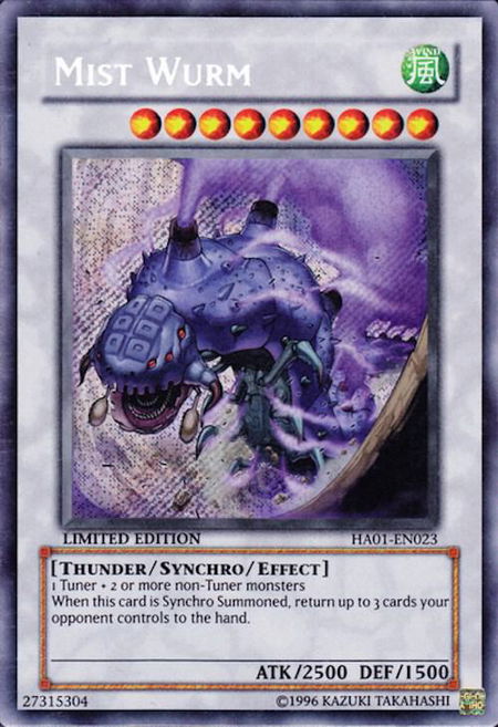 Mist Wurm trading card from Hidden Arsenal Mist Wurm - Hidden Arsenal YuGiOh trading card