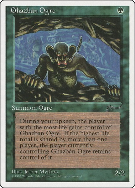 Ghazban Ogre trading card from Chronicles Ghazban Ogre - Chronicles Magic: The Gathering trading card
