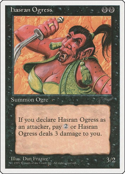 Hasran Ogress trading card from Chronicles Hasran Ogress - Chronicles Magic: The Gathering trading card