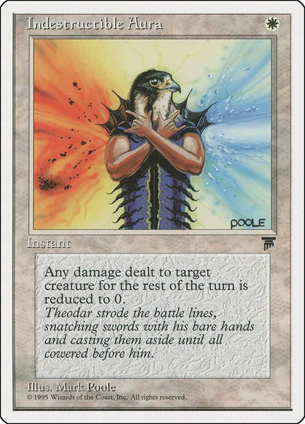 Indestructible Aura trading card from Chronicles Indestructible Aura - Chronicles Magic: The Gathering trading card