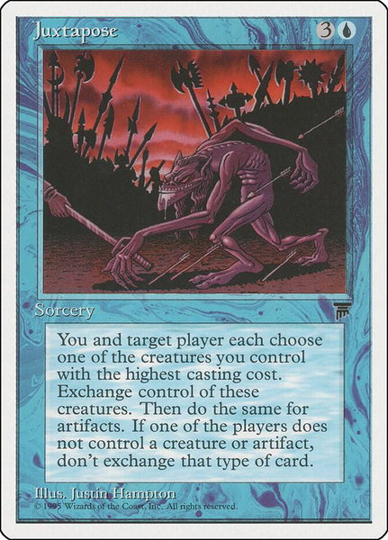 Juxtapose trading card from Chronicles Juxtapose - Chronicles Magic: The Gathering trading card