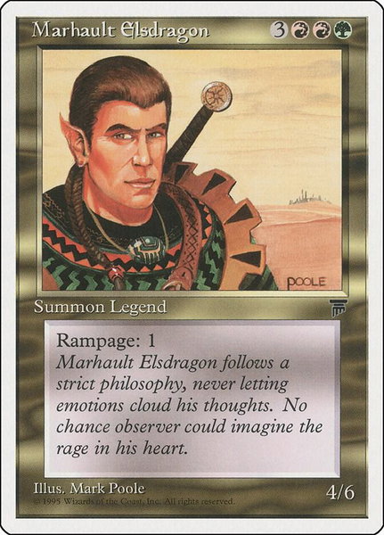 Marhault Elsdragon trading card from Chronicles Marhault Elsdragon - Chronicles Magic: The Gathering trading card