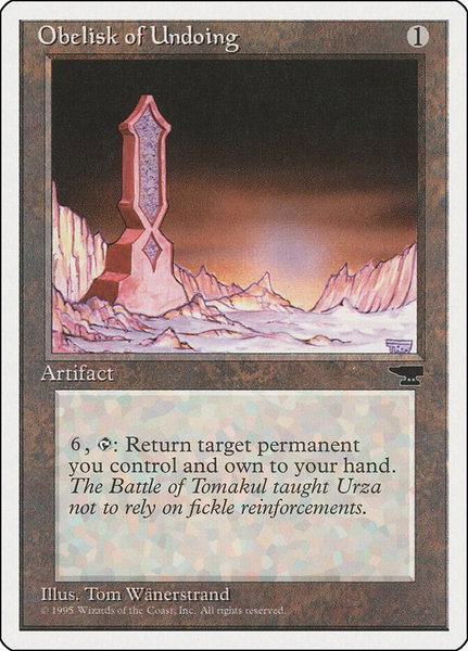 Obelisk of Undoing - Chronicles Magic: The Gathering trading card