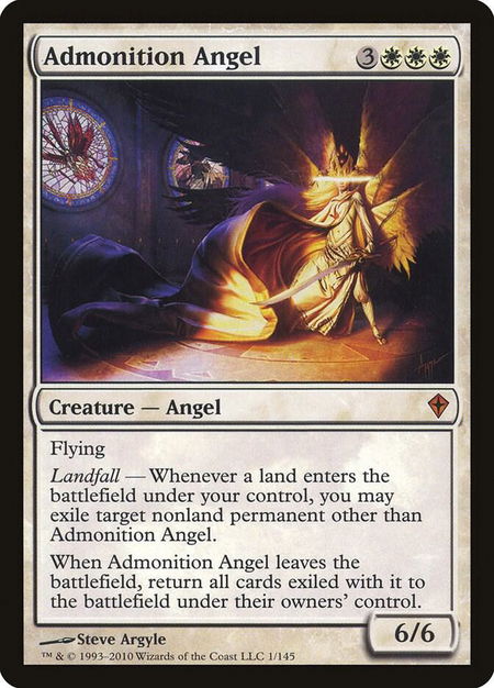 Admonition Angel - Worldwake Magic: The Gathering trading card