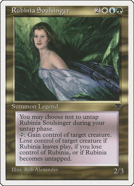 Rubinia Soulsinger trading card from Chronicles Rubinia Soulsinger - Chronicles Magic: The Gathering trading card