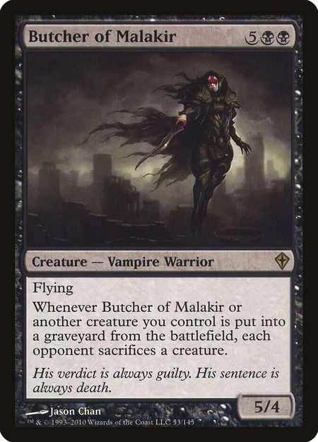 Butcher of Malakir - Worldwake Magic: The Gathering trading card