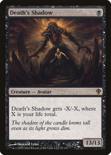 Death's Shadow - Worldwake Magic: The Gathering trading card