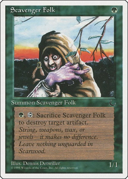 Scavenger Folk trading card from Chronicles Scavenger Folk - Chronicles Magic: The Gathering trading card