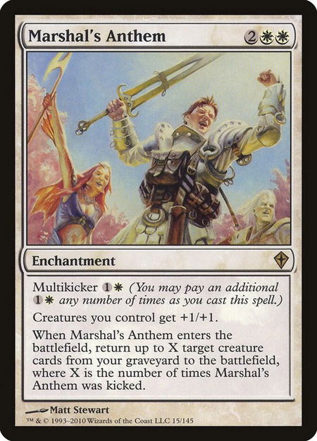 Marshal's Anthem - Worldwake Magic: The Gathering trading card