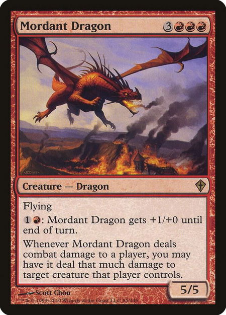 Mordant Dragon - Worldwake Magic: The Gathering trading card