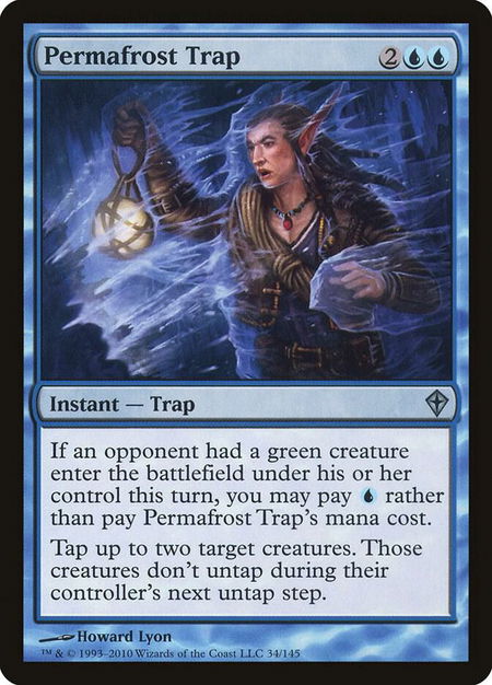 Permafrost Trap trading card from Worldwake Permafrost Trap - Worldwake Magic: The Gathering trading card