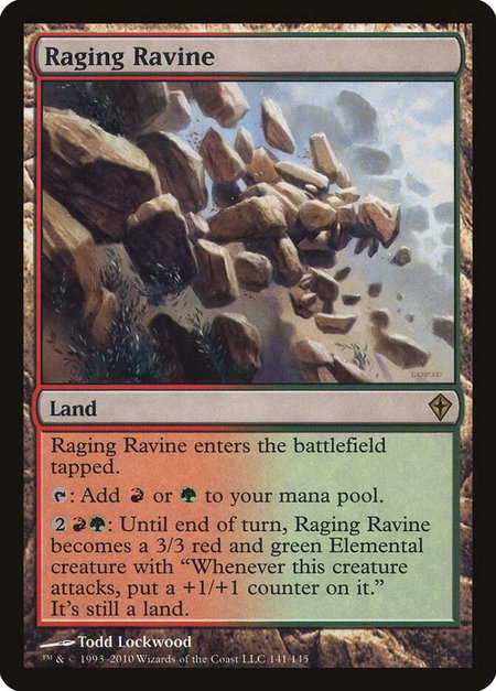 Raging Ravine - Worldwake Magic: The Gathering trading card