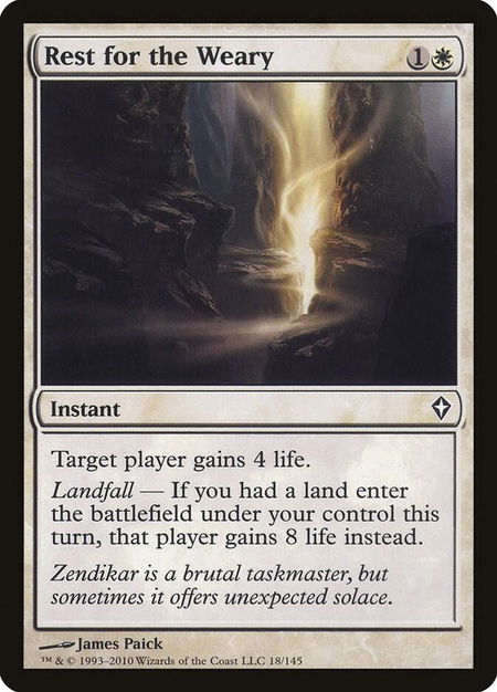 Rest for the Weary trading card from Worldwake Rest for the Weary - Worldwake Magic: The Gathering trading card