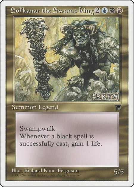 Sol'kanar the Swamp King - Chronicles Magic: The Gathering trading card