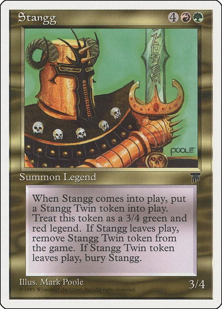 Stangg trading card from Chronicles Stangg - Chronicles Magic: The Gathering trading card