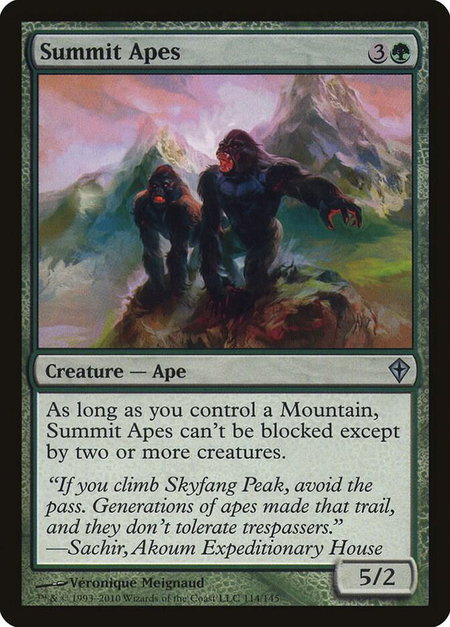 Summit Apes - Worldwake Magic: The Gathering trading card