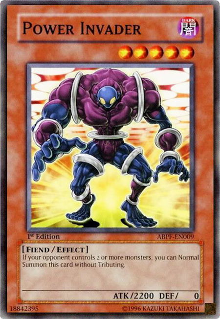 Power Invader trading card from Absolute Powerforce Power Invader - Absolute Powerforce YuGiOh trading card