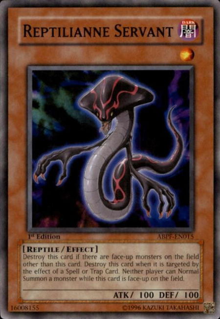 Reptilianne Servant trading card from Absolute Powerforce Reptilianne Servant - Absolute Powerforce YuGiOh trading card