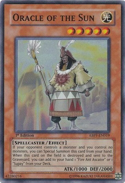 Oracle of the Sun trading card from Absolute Powerforce Oracle of the Sun - Absolute Powerforce YuGiOh trading card