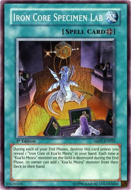 Iron Core Specimen Lab trading card from Absolute Powerforce Iron Core Specimen Lab - Absolute Powerforce YuGiOh trading card