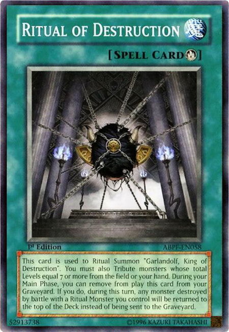 Ritual of Destruction trading card from Absolute Powerforce Ritual of Destruction - Absolute Powerforce YuGiOh trading card