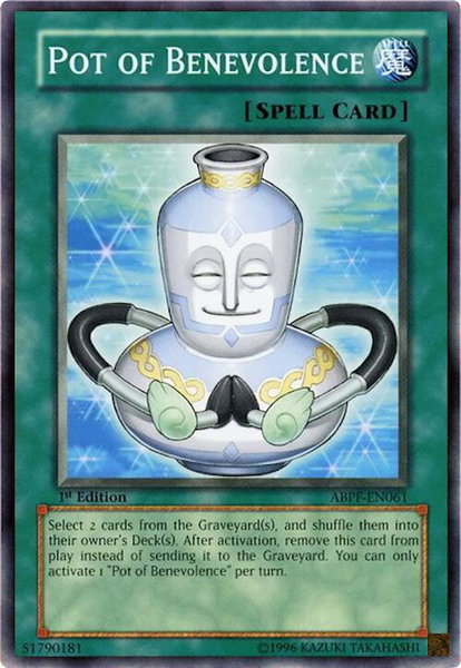 Pot of Benevolence trading card from Absolute Powerforce Pot of Benevolence - Absolute Powerforce YuGiOh trading card