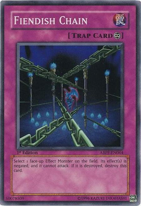 Fiendish Chain trading card from Absolute Powerforce Fiendish Chain - Absolute Powerforce YuGiOh trading card