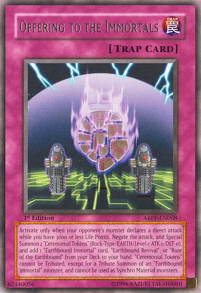 Offering to the Immortals trading card from Absolute Powerforce Offering to the Immortals - Absolute Powerforce YuGiOh trading card