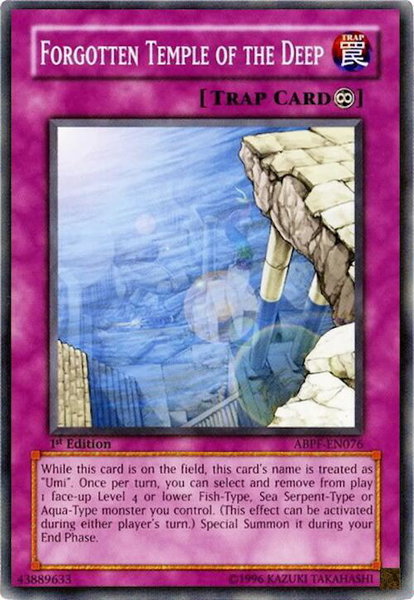 Forgotten Temple of the Deep trading card from Absolute Powerforce Forgotten Temple of the Deep - Absolute Powerforce YuGiOh trading card
