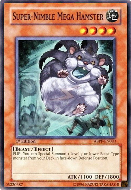 Super-Nimble Mega Hamster - Absolute Powerforce YuGiOh trading card